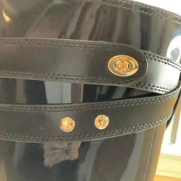 COACH Authentic Black Knee High Rainboots Size 10 - Picture 9 of 14